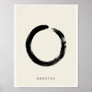 Enso Circle Poster, Zen Japanese Brush Stroke Poster
