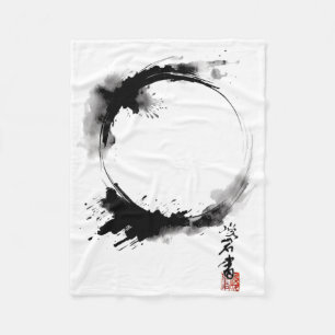Enso Zen Buddhism Circle Meditation Yoga Fleece Blanket