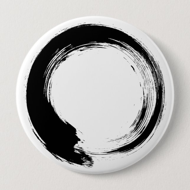 Enso Zen Circle 10 Cm Round Badge (Front)