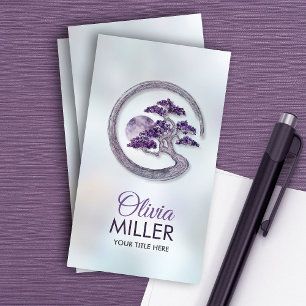 Enso Zen Circle Amethyst Bonsai Tree  Business Card