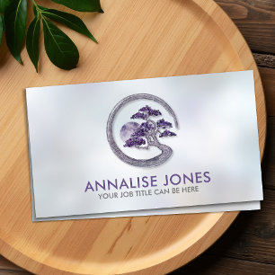 Enso Zen Circle Amethyst Bonsai Tree  Business Card