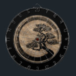 Enso Zen Circle and Bonsai Tree Gold Dartboard<br><div class="desc">Enso Zen Circle and Bonsai Tree Gold</div>
