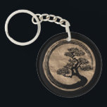 Enso Zen Circle and Bonsai Tree Gold Key Ring<br><div class="desc">Enso Zen Circle and Bonsai Tree Gold</div>