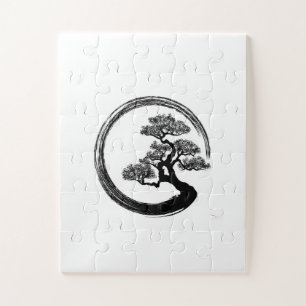 Enso Zen Circle and Bonsai Tree Jigsaw Puzzle