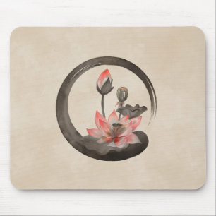 Enso Zen Circle and Lotus Mouse Mat