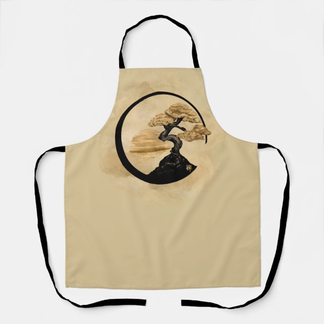 Enso Zen Circle Bonsai - Golden Sunrise Apron (Front)
