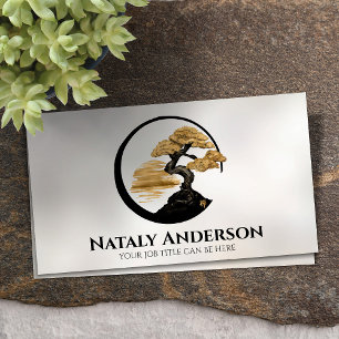 Enso Zen Circle Bonsai - Golden Sunrise Business Card
