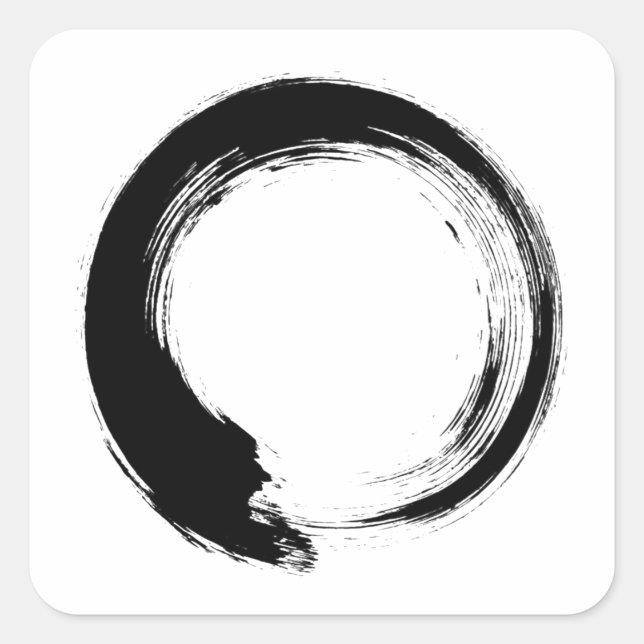 Enso Zen Circle Square Sticker (Front)
