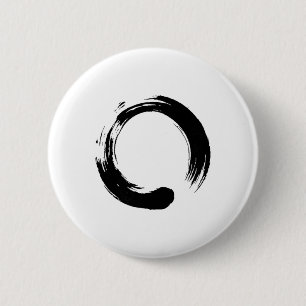 Enso, Zen, Circle, Symbol, Buddhism, Buddha, Medit 6 Cm Round Badge
