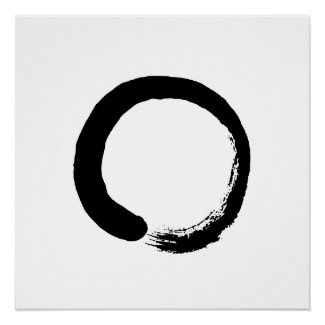 Ensō Zen Circle Symbol Square Poster (20x20)
