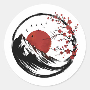 Enso Zen: Dawn's Tranquillity Classic Round Sticker