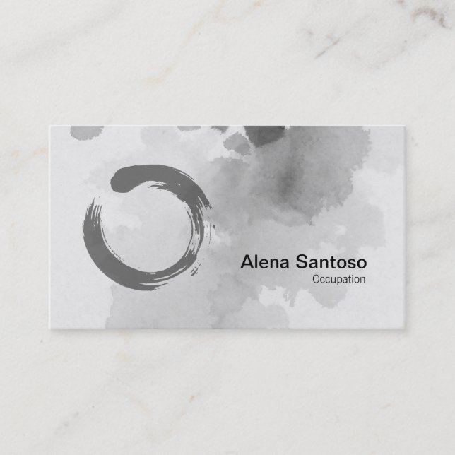 Enso Zen Watercolor Business Card (Front)