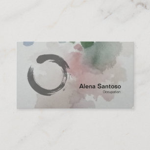 Enso Zen Watercolor Business Card