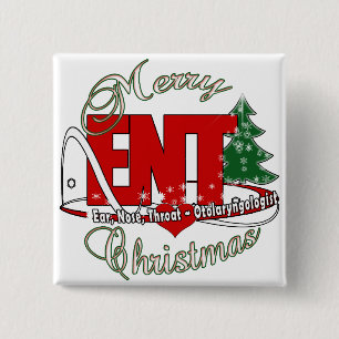 ENT CHRISTMAS  Otolaryngologist EAR NOSE THROAT 15 Cm Square Badge
