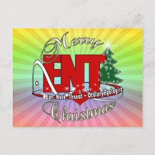 ENT CHRISTMAS Otolaryngologist EAR NOSE THROAT Holiday Postcard