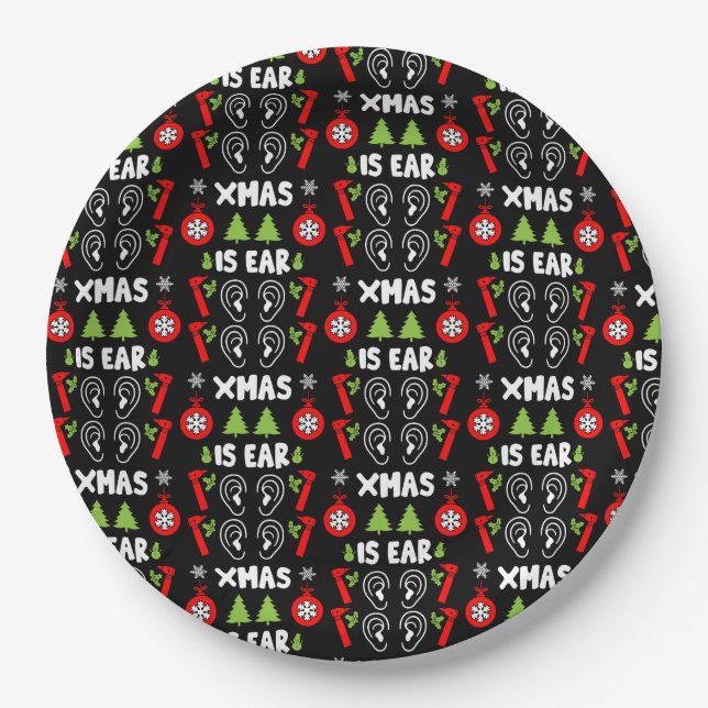 ENT Doctor Christmas  Paper Plate (Front)