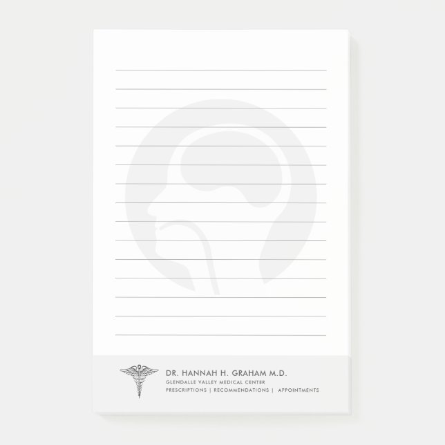 ENT | Ear Doctor  Customizable Lined Post-it Notes (Front)