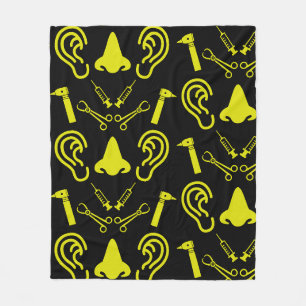 ENT Otolaryngology Otorhinolaryngologist Fleece Blanket