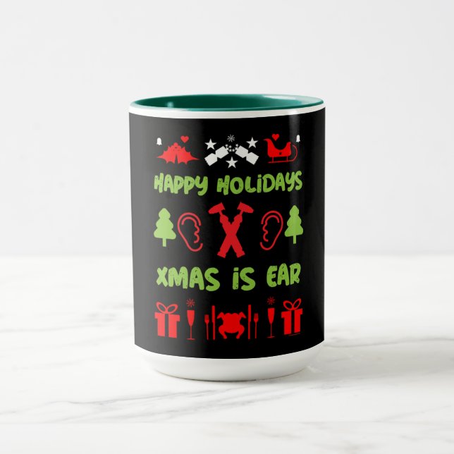 ENT Otolaryngology Otorhinolaryngologist  Xmas  Mug (Center)