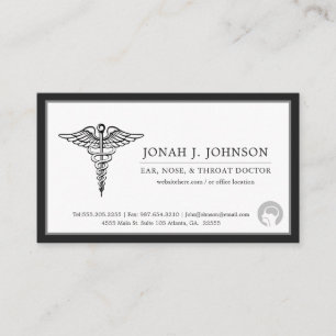 ENT   Otorhinolaryngology Minimalist Black Border Business Card