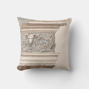 Entablature Vintage Drawing Illustration Cushion