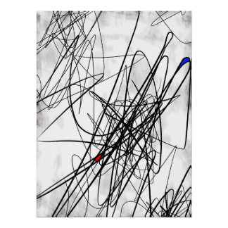 Entangled – Contemporary Gestural Abstract Art Poster