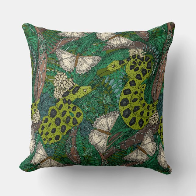 entangled forest green cushion (Front)