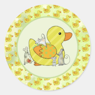 Ente nähen  classic round sticker