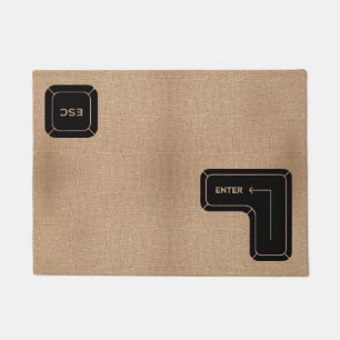 Enter & Escape Key Design Computer Funny Welcome Doormat