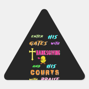 Enter His Gates Chick November Cross Thanksgiving Triangle Sticker