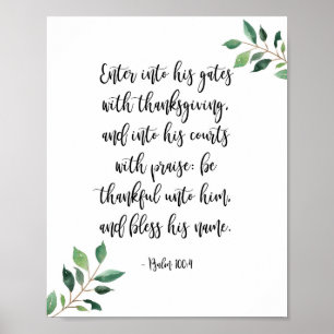 Enter His Gates With Thanksgiving Christian Print