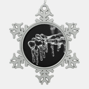 enter icy winter snowflake pewter christmas ornament