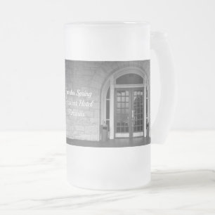 Enter If You Dare Grayscale Frosted Glass Beer Mug