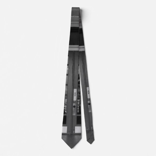 Enter If You Dare Grayscale Neck Tie (Front)