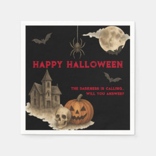 Enter If You Dare - Spooky Haunted House Halloween Napkin