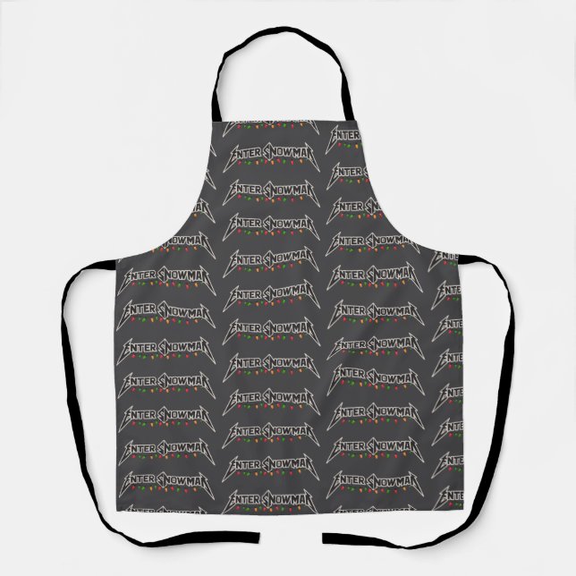 Enter Snowman Christmas Rocker Winter Rock Metal Apron (Front)