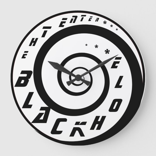 Enter The Black Hole Wall Clock! Large Clock (Front)