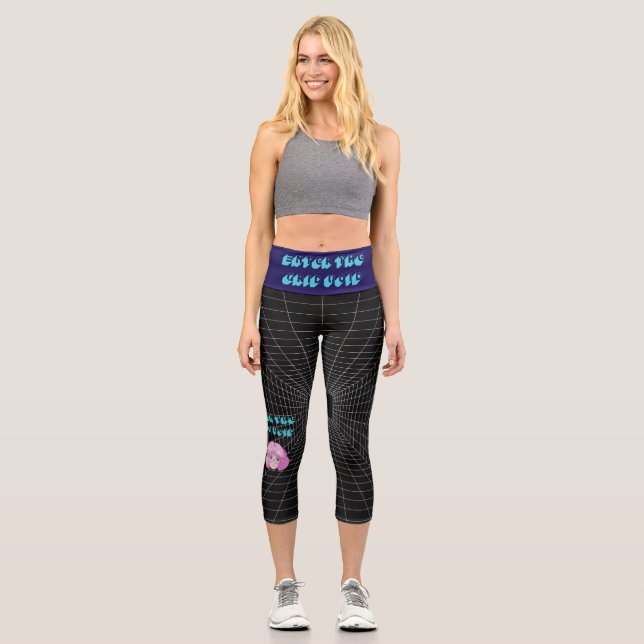 ENTER THE GRID VOID CAPRI LEGGINGS (Front)