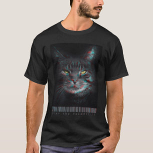 Enter The Void Glitch Maine Coon Feline Aesthetic  T-Shirt