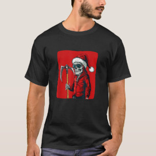 Enter the Xmas with the Grim Reaper and His Scythe T-Shirt