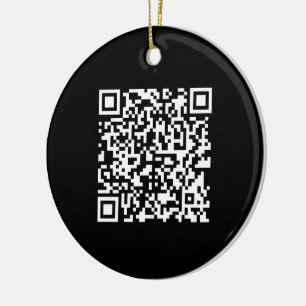 Enter URL & Create Scannable QR Code   Black White Ceramic Tree Decoration