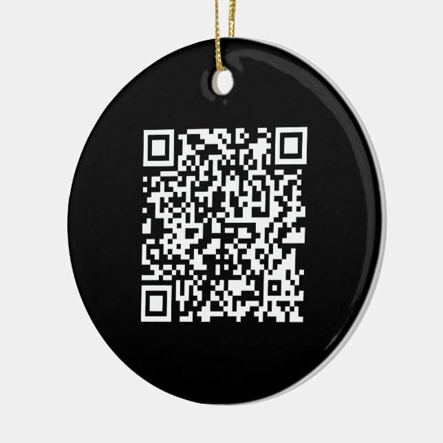 Enter URL & Create Scannable QR Code | Black White Ceramic Tree Decoration (Left)