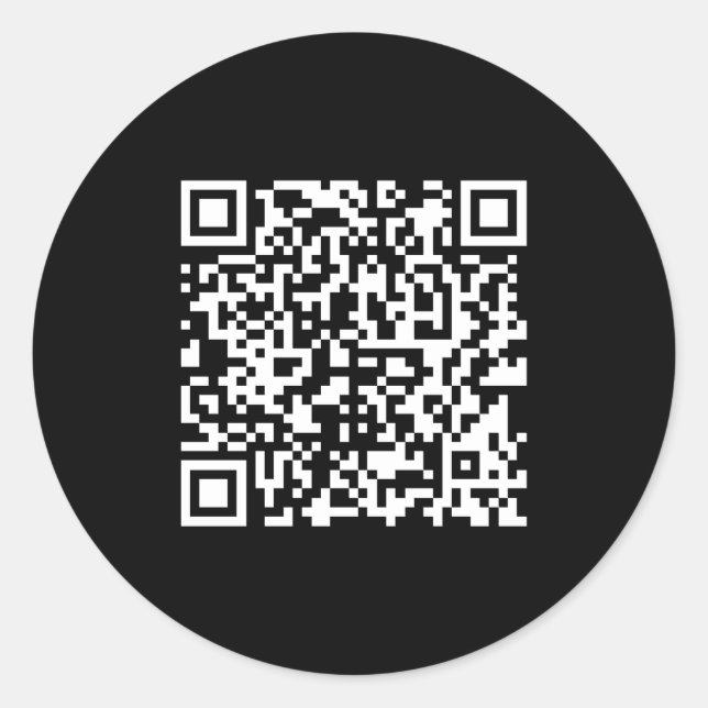 Enter URL & Create Scannable QR Code | Black White Classic Round Sticker (Front)