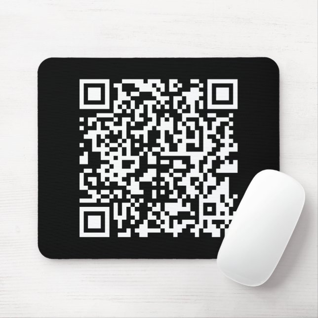 Enter URL & Create Scannable QR Code | Black White Mouse Mat (With Mouse)