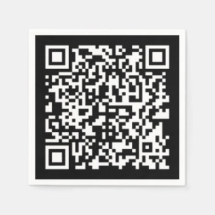 Enter URL & Create Scannable QR Code   Black White Napkin