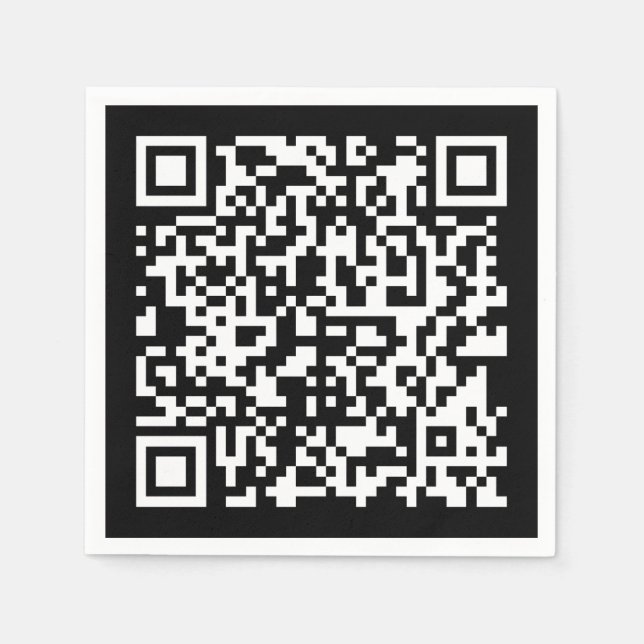 Enter URL & Create Scannable QR Code | Black White Napkin (Front)