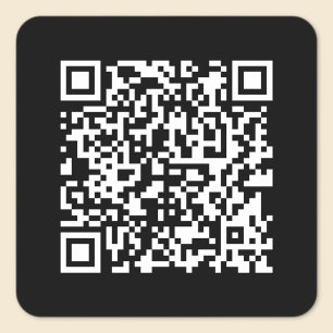 Enter URL & Create Scannable QR Code Black White Square Sticker