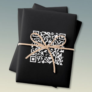 Enter URL & Create Scannable QR Code   Black White Wrapping Paper Sheet