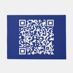 Enter URL Instantly Generated QR Code Navy Blue Doormat