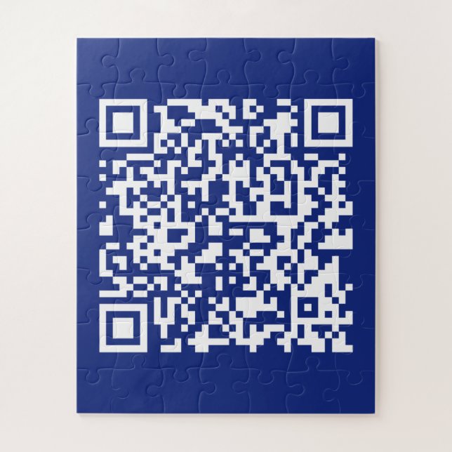 Enter URL Instantly Generated QR Code | Navy Blue Jigsaw Puzzle (Vertical)